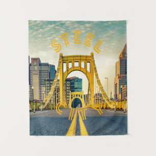 Tapiz Pittsburgh Steel City Skyline 412 Pennsylvania Can