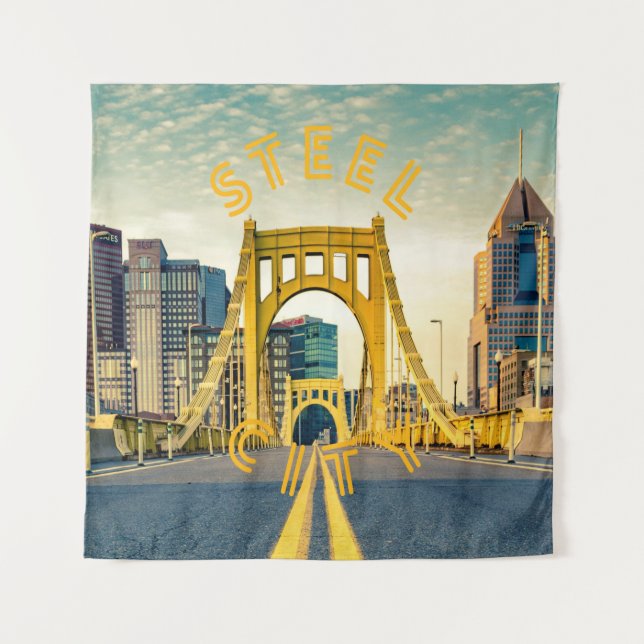 Tapiz Pittsburgh Steel City Skyline 412 Pennsylvania Can (Anverso)