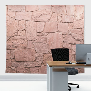 Tapiz Pizarra de Piedra Rústica Luz de Pared Rosa Fondo