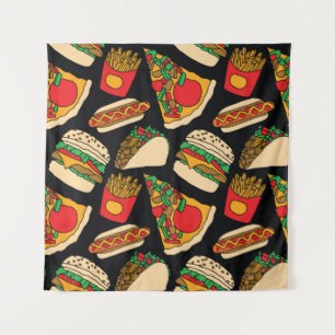 Tapiz pizza de comida rápida hamburguesa hotdog french p