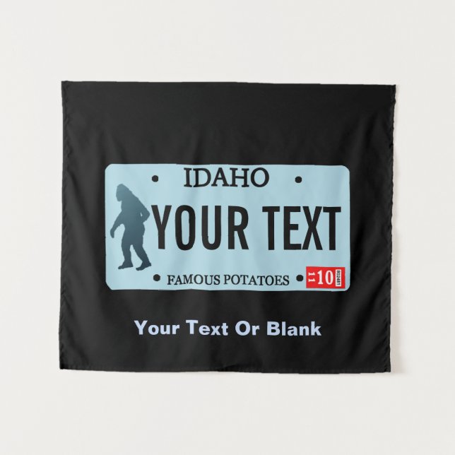 Tapiz Placa de licencia de Idaho Sasquatch (Anverso (horizontal))