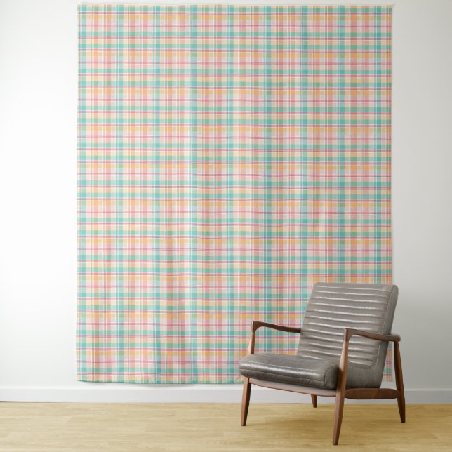 Tapiz Plaid de cuadros multicolor (In situ)