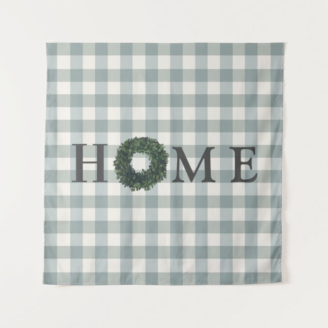 Tapiz Plaid HOME Farmhouse Gingham Country Elegante (Anverso)