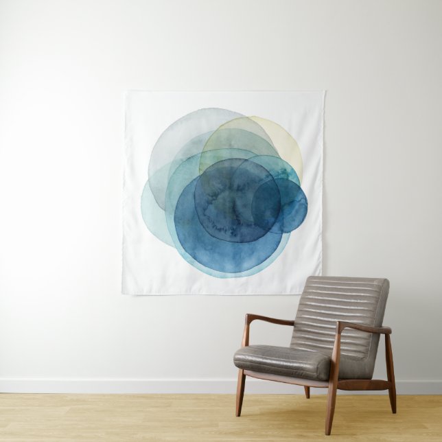 Tapiz Planetas en evolución - Círculos de acuarela (In situ)