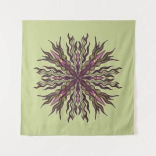 Tapiz Planta de Ojo Psicodélico - Mandala Botánico Surre