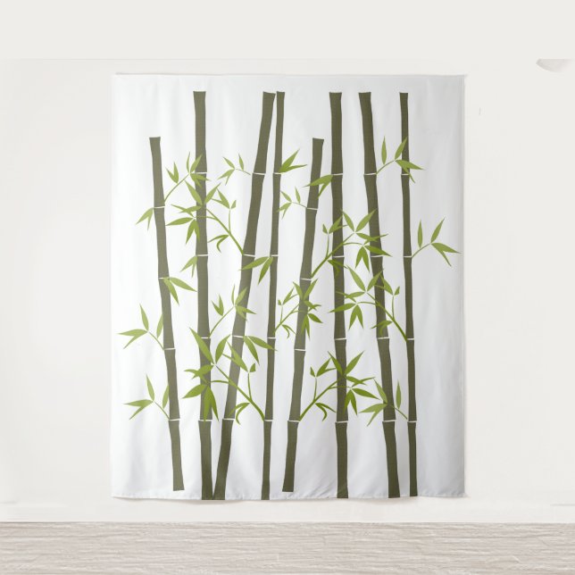 Tapiz Plantas de bambú verde natural (Anverso)