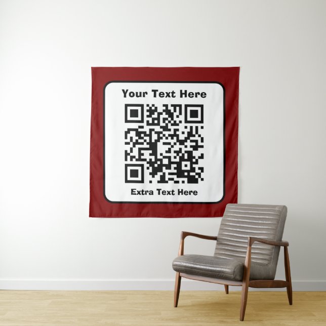 Tapiz Plantilla de código QR escaneable con texto editab (In situ)