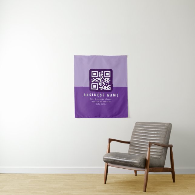 Tapiz Plantilla de código QR moderno editable | Púrpura (In situ)