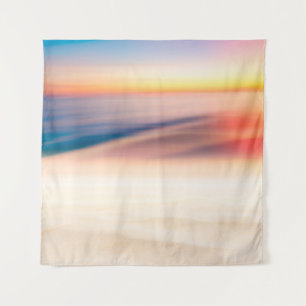 Tapiz Playa de sol tropical borrosa con luz solar bokeh 