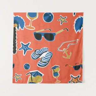 Tapiz Playa de Verano: Relajante Patrón Sin Mar.