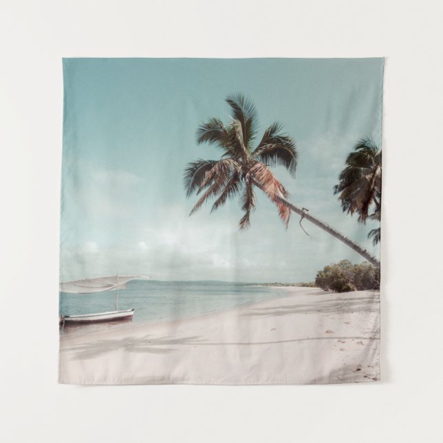 Tapiz Playa junto a la palmera de coco (Anverso)