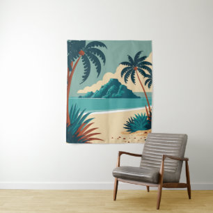 Tapiz Playa personalizado tropical de verano
