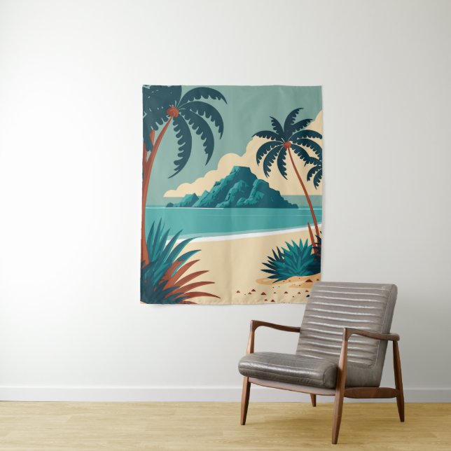 Tapiz Playa personalizado tropical de verano (In situ)