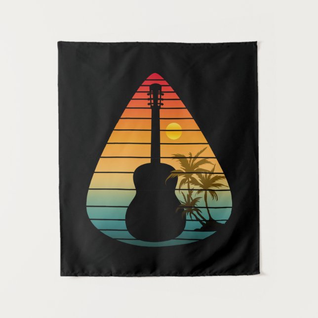 Tapiz PLECTRO DE GUITARRA DE MODA PUesta de sol  (Anverso)