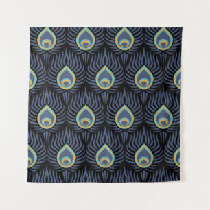 Tapiz Pluma de pavo real: Patrón elegante.