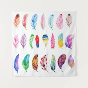 Tapiz Plumas de acuarela: Hermosa Colección Vintage.
