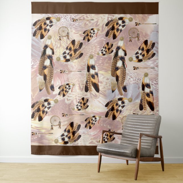 Tapiz Plumas de pelícano pardo o halcón (In situ)