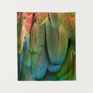 Tapiz plumas verdes y azules