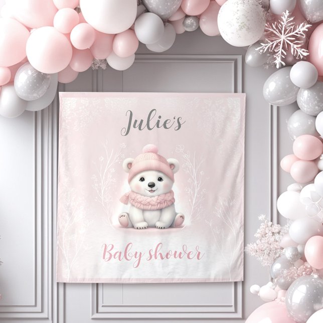 Tapiz Podemos esperar anticipadamente el fondo de Baby S (We Can Bearly Wait Winter Baby Shower Backdrop)