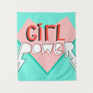 Tapiz Poder chica. Diseño lindo con eslogan gráfico bril