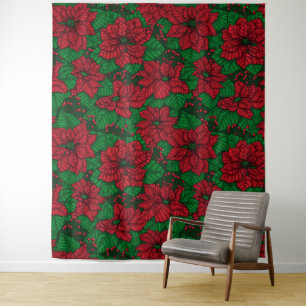 Tapiz Poinsettia, patrón de Navidades