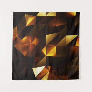 Tapiz Polígono dorado: representación abstracta 3D