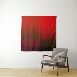 Tapiz Polka punto gradiente rojo color negro impresión o