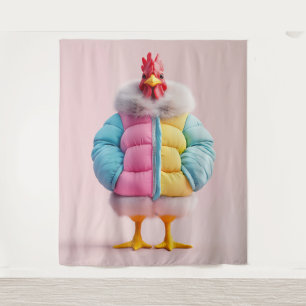 Tapiz Pollo con estilo en chaqueta acolchada de invierno