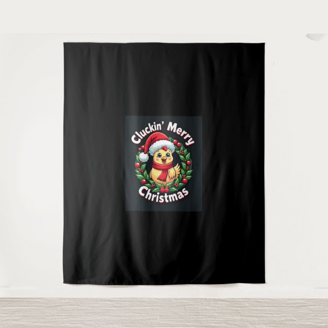 Tapiz Pollo navideño de Cluckin (Anverso)