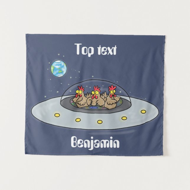 Tapiz Pollos divertidos en el ilustracion del personaliz (Anverso (horizontal))