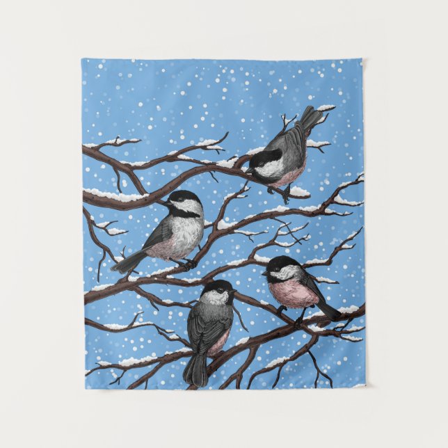 Tapiz Pollos en invierno (Anverso)