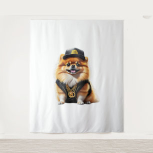 Tapiz Pomerania Gangsta - Perro con Swag de Hip Hop