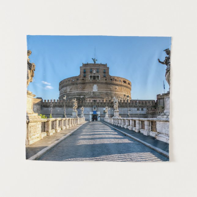 Tapiz Ponte y Castillo Sant'Angelo - Roma, Italia (Anverso (horizontal))