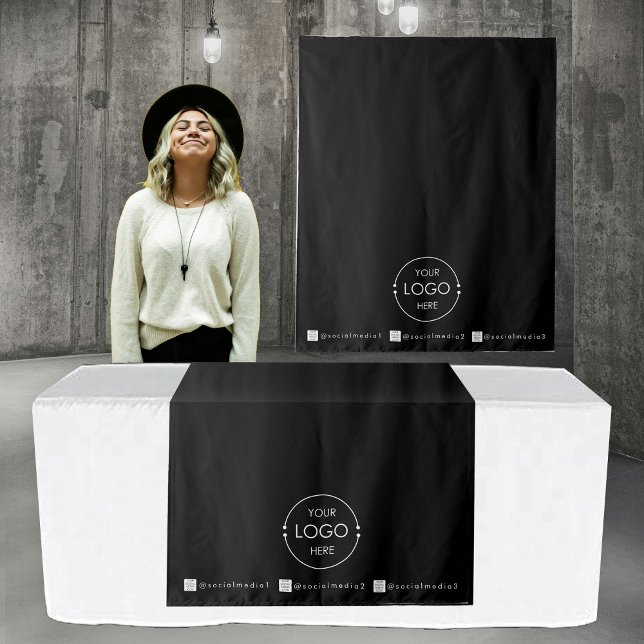 Tapiz Pop Up Shop Table Runner Banner Banner Business Lo (Pop Up Shop Table Runner Banner Business Logo Tapestry)