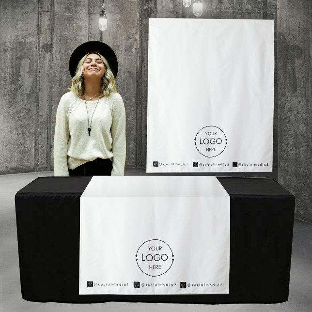 Tapiz Pop Up Shop Table Runner Banner Banner Business Lo (Pop Up Shop Table Runner Banner Business Logo Tapestry)