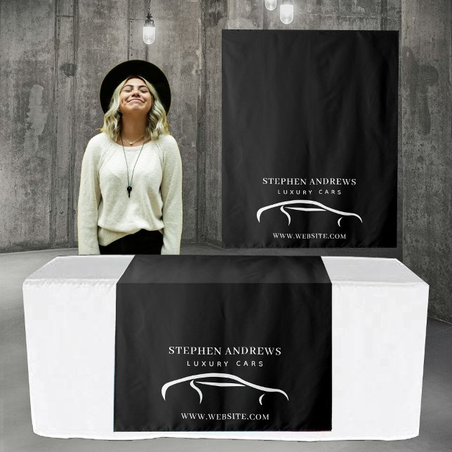 Tapiz Pop Up Shop Table Runner Banner Business Car Logo (Pop Up Shop Table Runner Banner Business Car Logo Tapestry)