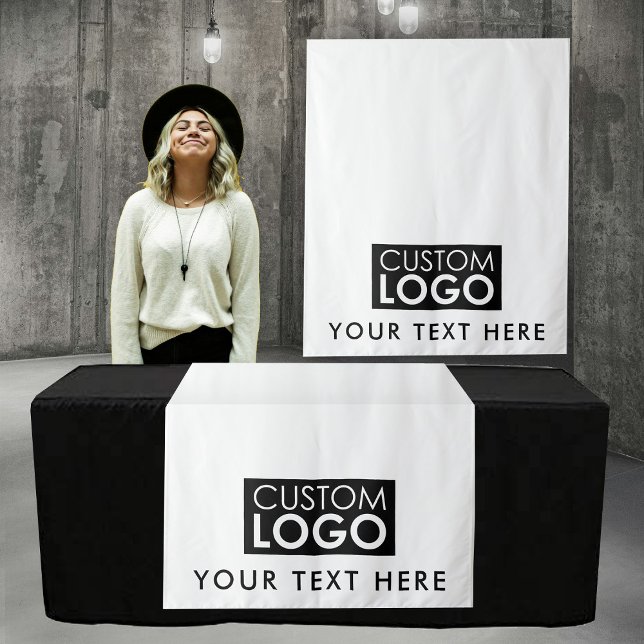 Tapiz Pop Up Shop Table Runner Banner Business Text Logo (Pop Up Shop Table Runner Banner Business Text Logo Tapestry)