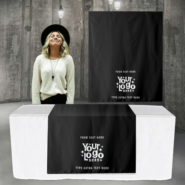 Tapiz Pop Up Shop Table Runner Banner Business Text Logo (Pop Up Shop Table Runner Banner Business Text Logo Tapestry)