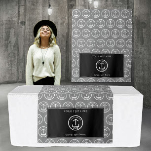 Tapiz Pop Up Shop Table Runner Banner Logo Black White