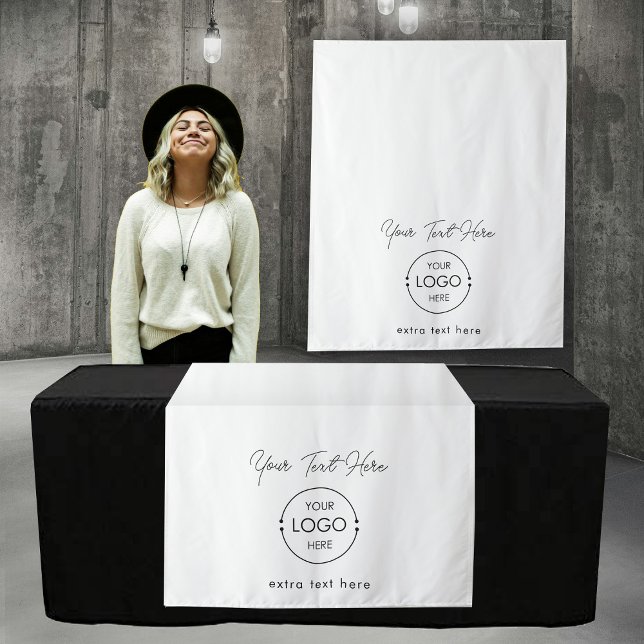 Tapiz Pop Up Shop Table Runner Banner Logo Fancy Text (Pop Up Shop Table Runner Banner Logo Fancy Text Tapestry)