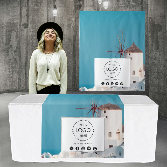 Tapiz Pop Up Shop Table Runner Banner Logo Foto de viaje (Pop Up Shop Table Runner Banner Logo Travel Photo Tapestry)