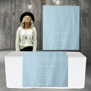 Tapiz Pop Up Shop Table Runner Rótulo Business Logo Azul