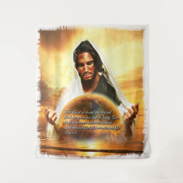 Tapiz Por Dios tan amado el mundo. (Anverso)