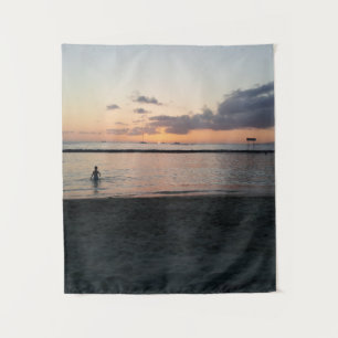 Tapiz Por la noche Sunset Tropical Beach Waikiki Oahu Ha