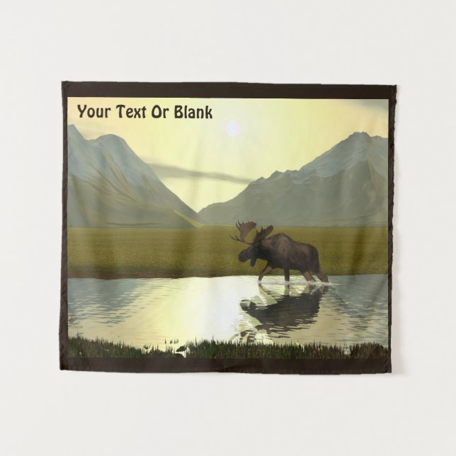Tapiz Por la tarde Moose (Anverso (horizontal))