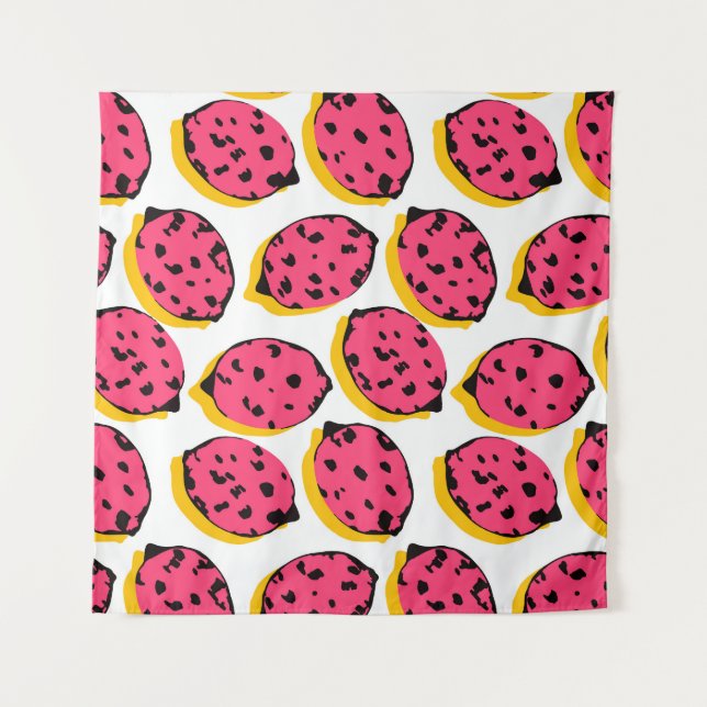 Tapiz por todo el limón patternabstract, arte, fondo, ca (Anverso)