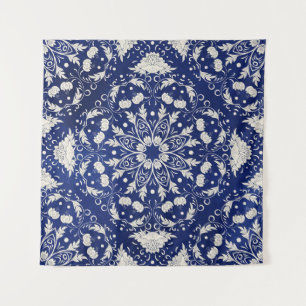 Tapiz Porcelana china: Floral azul acuarela