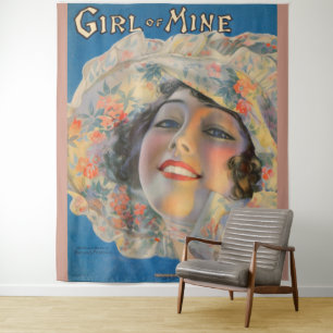 Tapiz portada de partitura de 1917 Girl of Mine