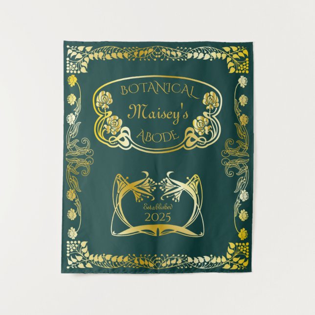 Tapiz Portada del libro Art Nouveau Motifs botánicos Gol (Anverso)