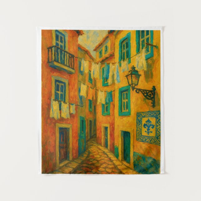 Tapiz Portuguese Street Art Tapestry – Colorful Lisbon O (Anverso)